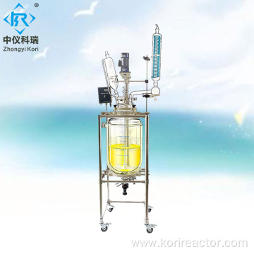 Reactor Double Layer Jacketed Glass for labs chemical